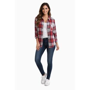 Forever 21 Shirt Plaid Flannel Button Down Up Top Women's WOMAN'S Size Medium